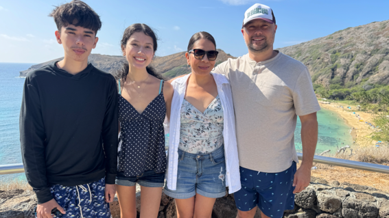 Samantha and her family exploring Hawaii
