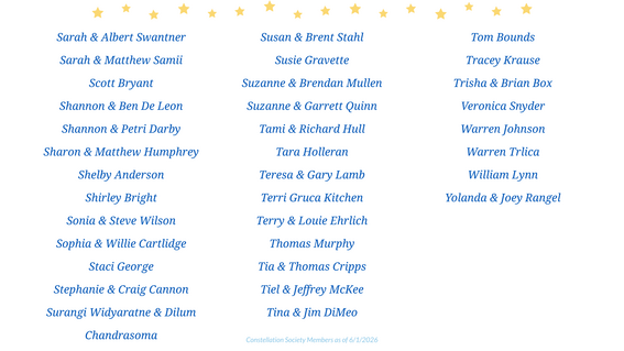 Constellation Society Members as of 6/1/26