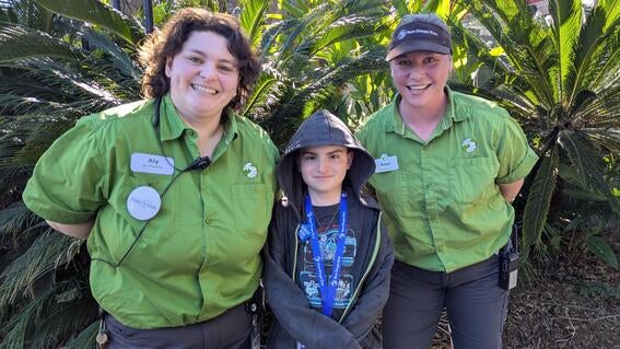 Zane with the zoo team
