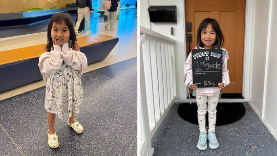 Wish kid Riley on her first day of school 