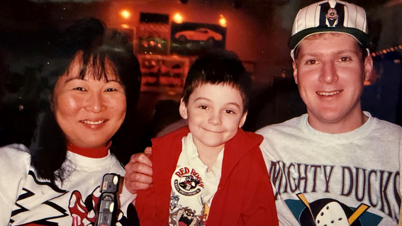 Teresa with wish kid Zane