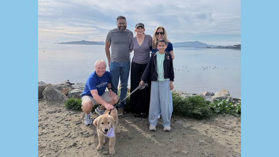 Anika and her family with wish granters Jon and Deb Lloyd Point Isabel’s Dog Park in Richmond.  