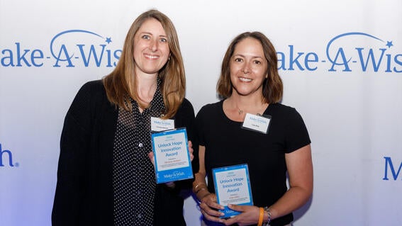 Unlock Hope Innovation Award winners Christa Steiner on the right and Lisa Allie on the left