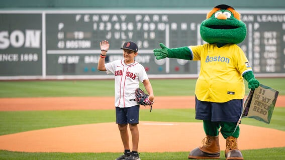 Matthew with Red Sox mascot