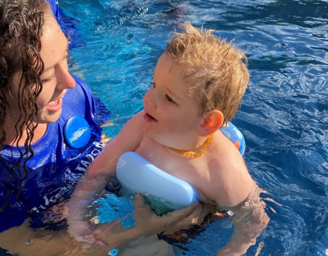 Anthony enjoys his pool wish