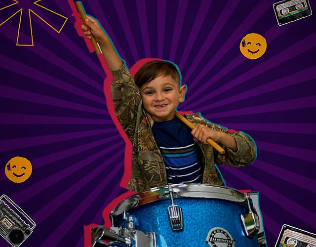Uriah plays the drums