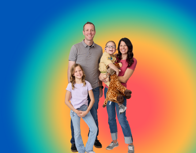 Wish kid Andrew with his parents and sister