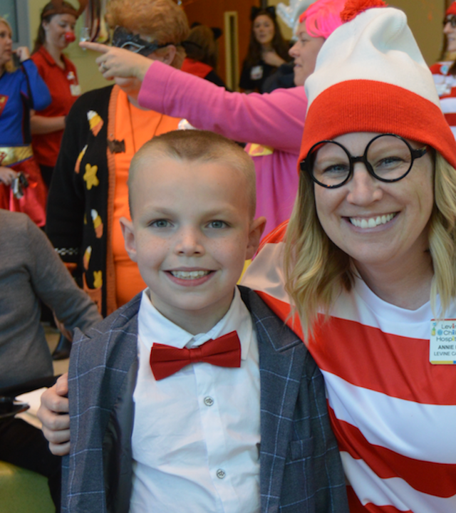 Volunteer Annie and Wish kid Peyton