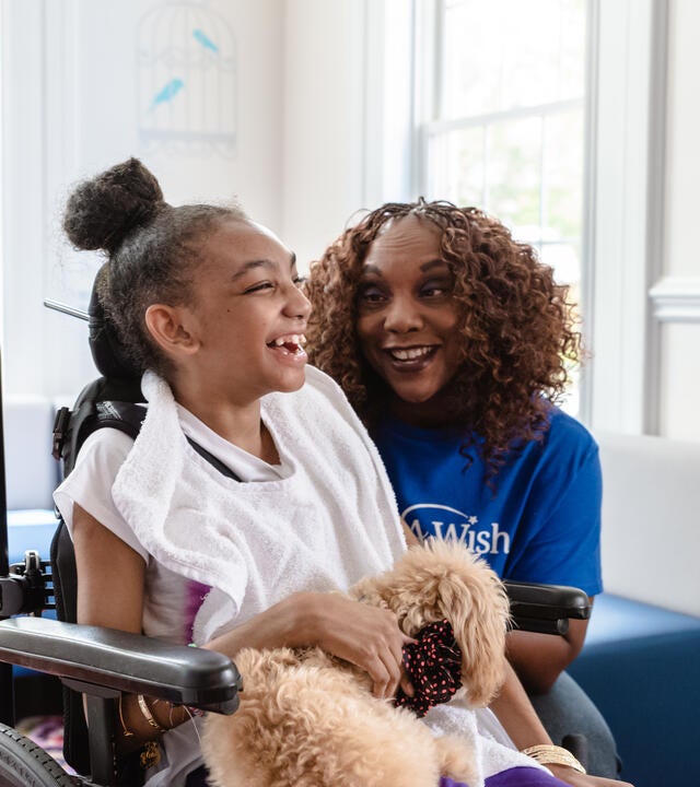 Wish kid Shanya and Volunteer Barbara