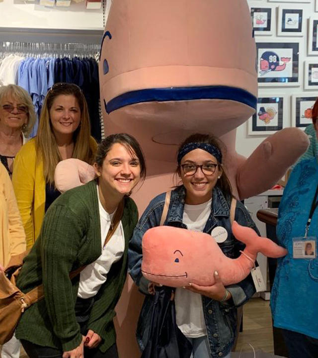 Alexis and her family makes a stop ad Vineyard Vines.