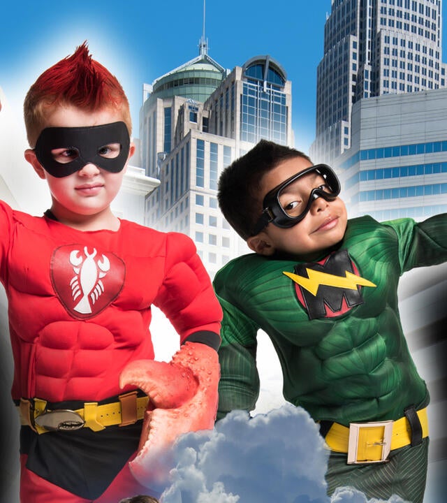 Jackson and Joell starring as superheros in their own superhero movie