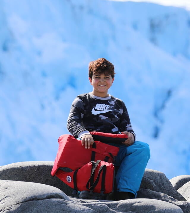 Wish kid Sachin in Antartica