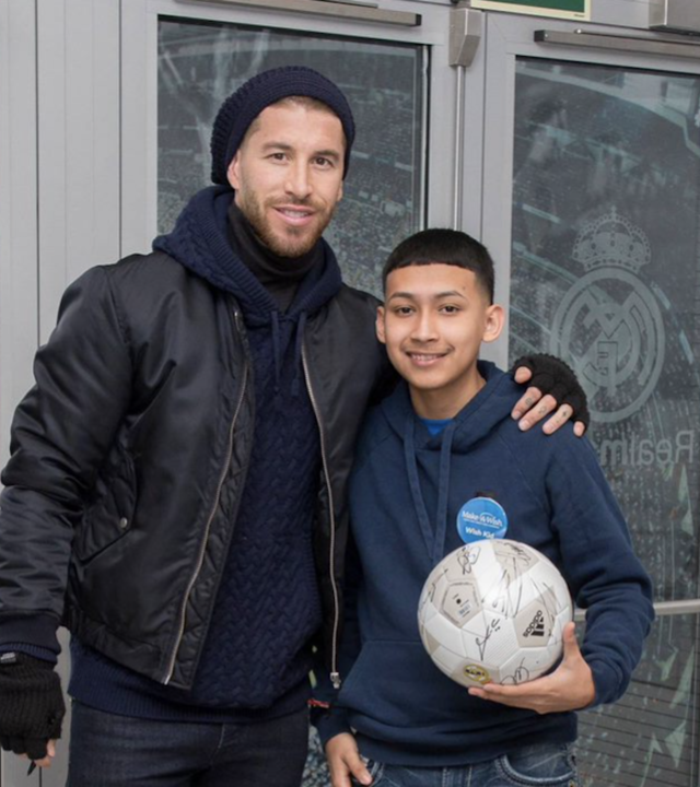 Wish kid Diego with Real Madrid