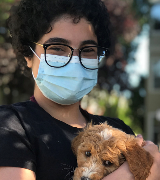 lena with her puppy