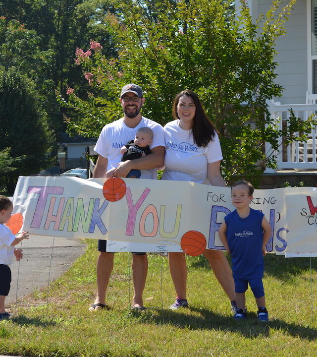 Wish kid Ben and family
