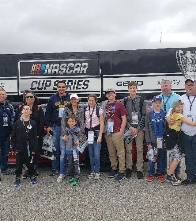 Wish kid Waylon at the Daytona 500
