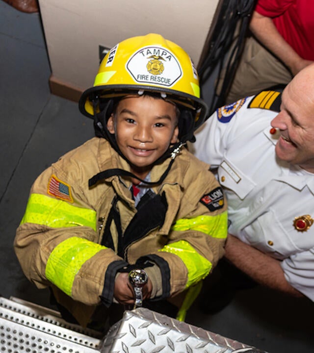 Samuel and firefighter