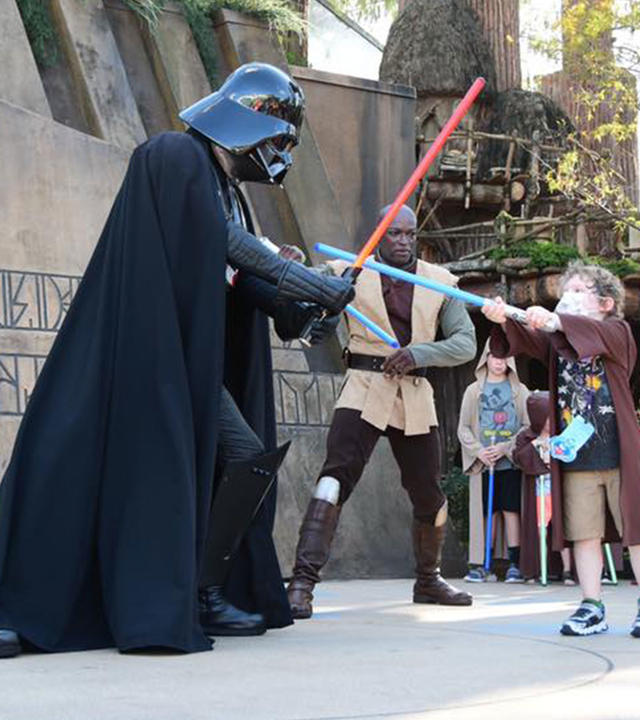 Wish kid Heiden takes on Darth Vader during his Jedi wish