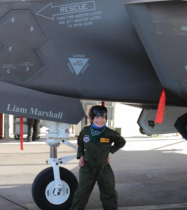 Liam wished to be a fighter pilot and Luke Air Force base made it happen. 