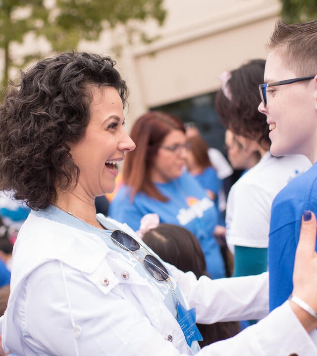 President & CEO, Caroline Ciocca, with wish kid Connor at the 2018 Walk For Wishes