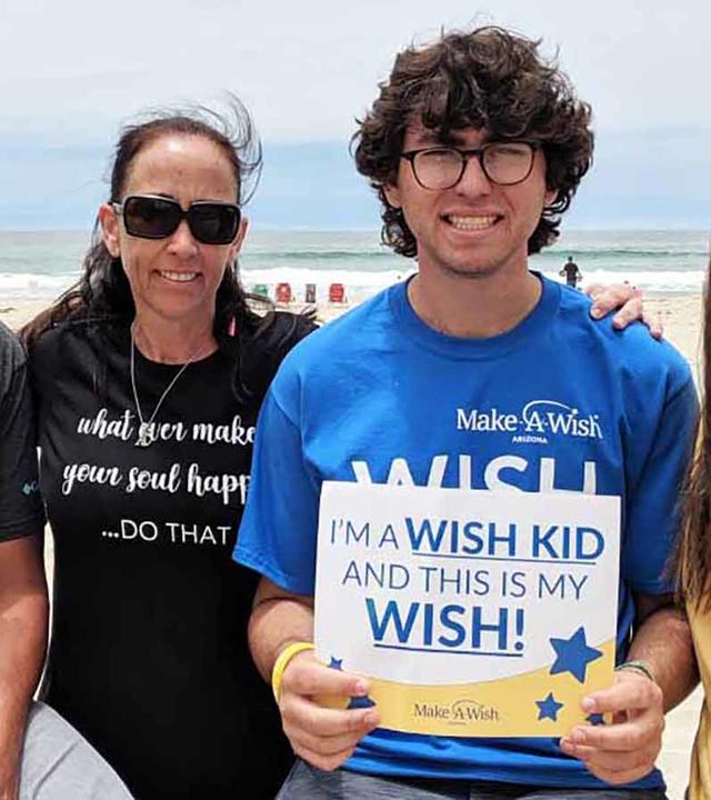 Kim Demas donates monthly to Make-A-Wish Arizona after her son's wish.
