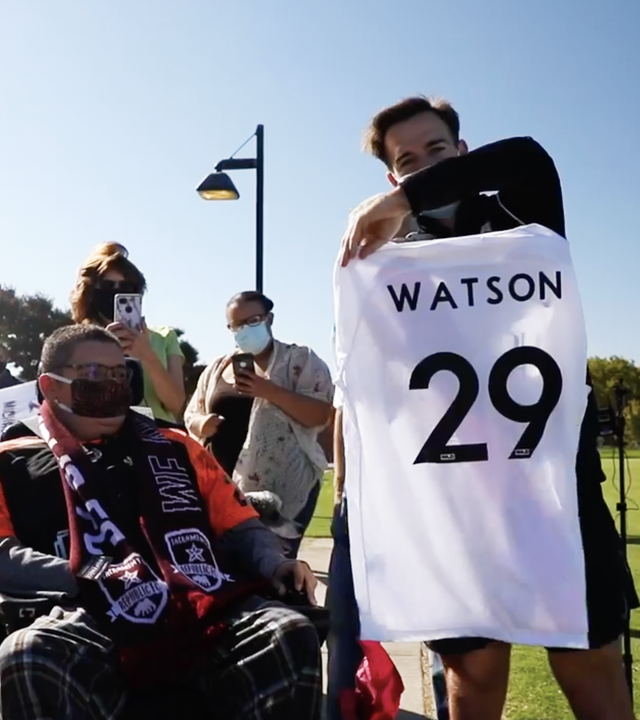 Michael with Sac Republic Player