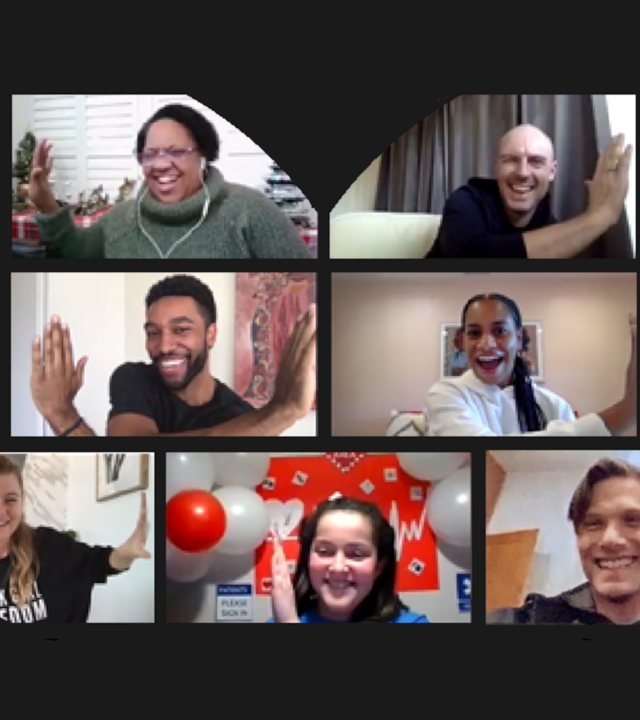 Screenshot showing Giulia meeting the cast of Grey's Anatomy via video call