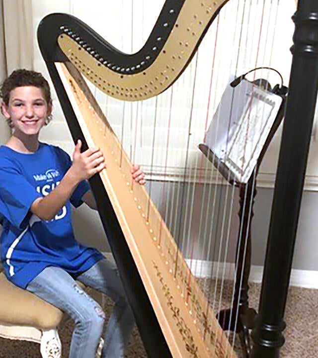 Nadia with harp