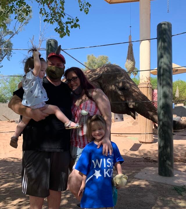 Rhea's family by the elephant enclosure