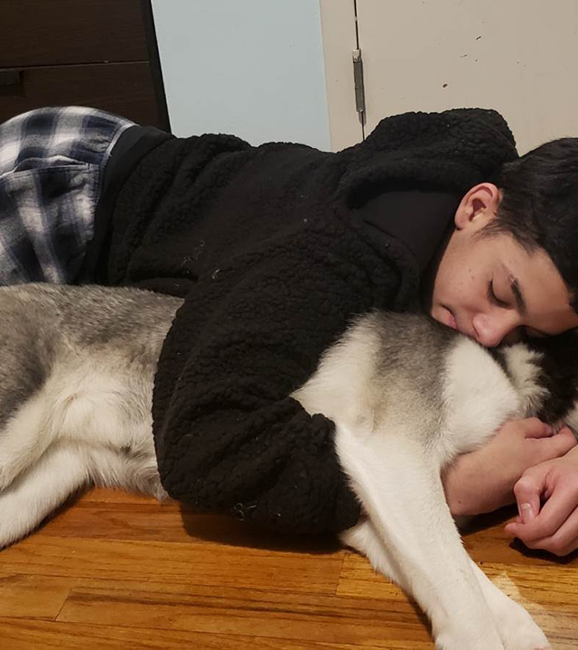 Ryan and Shiloh on floor