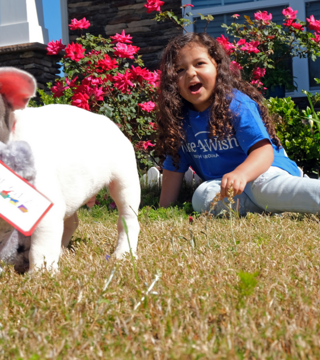Wish Kid Martina and her puppy
