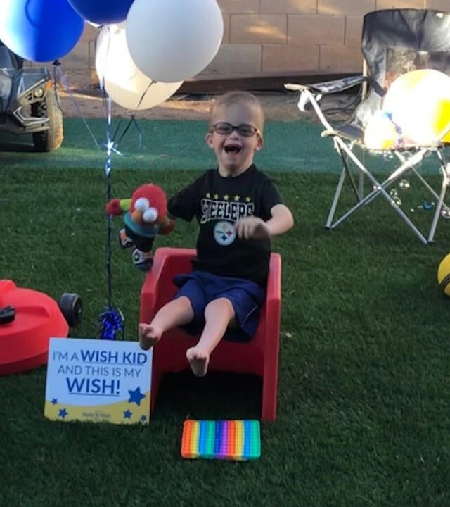 Wish kid Dylan now has a backyard perfect for his special needs. 
