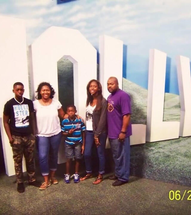 Wish kid Jakeina and her family at Hollywood Studios
