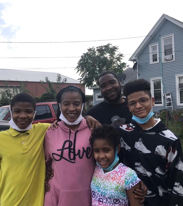 Miracle and her family during her wish reveal