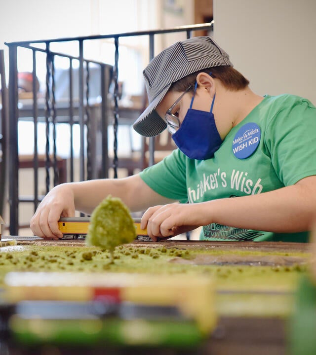 Whitaker with his new train set