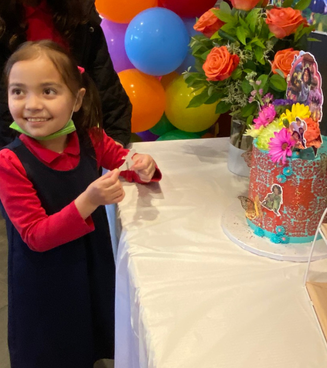 Allison smiling at her party
