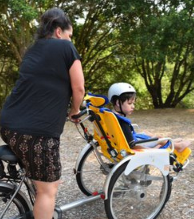 Elijah and mom on duet bike