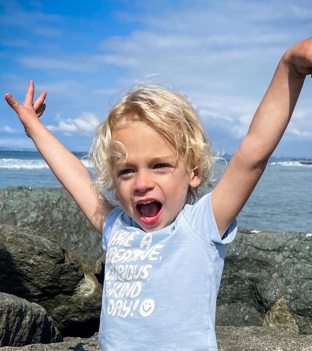 Emily at the ocean