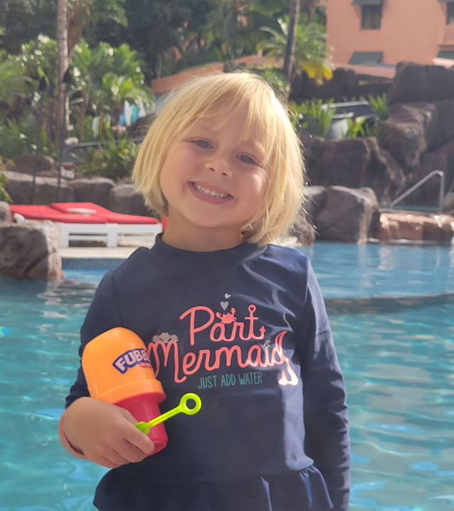 Lorelei at the pool