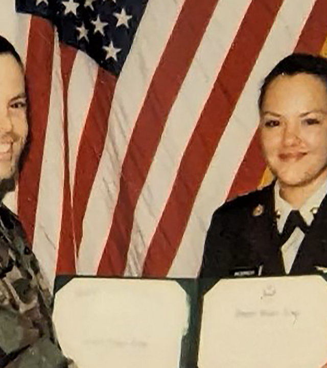 Wish Granter of the month, Bobby Lester, in her army clothes