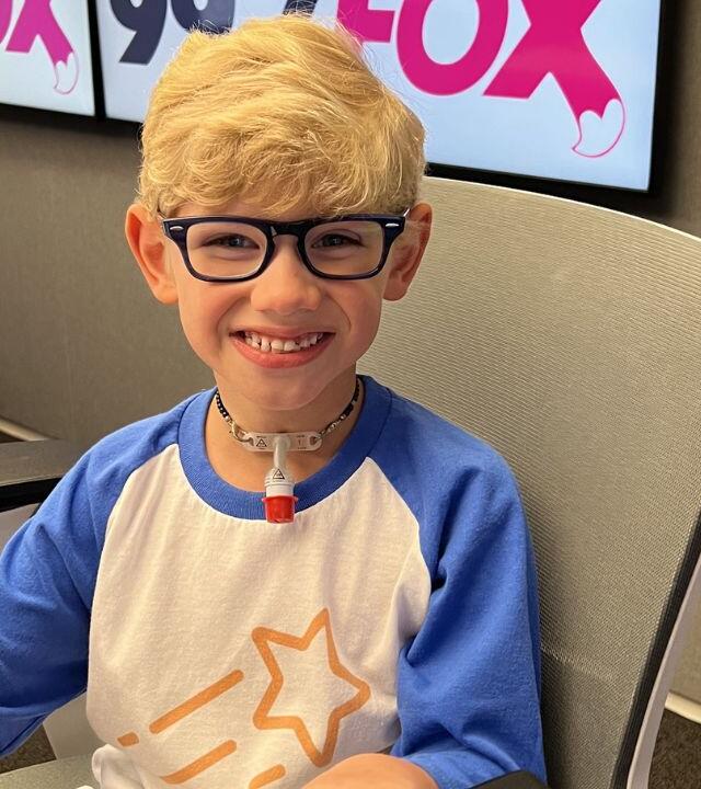 Wish Kid Noah at iHeart radio station 99.7 The Fox