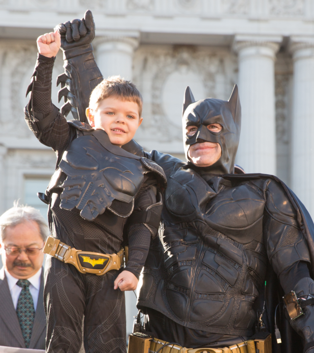 Batkid with Batman at City Hall