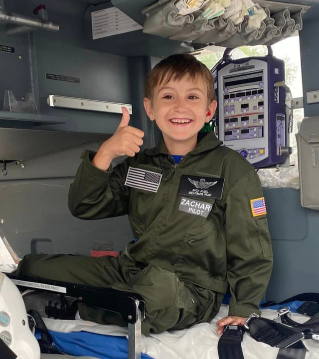 Wish Kid Zachary Helicopter Pilot