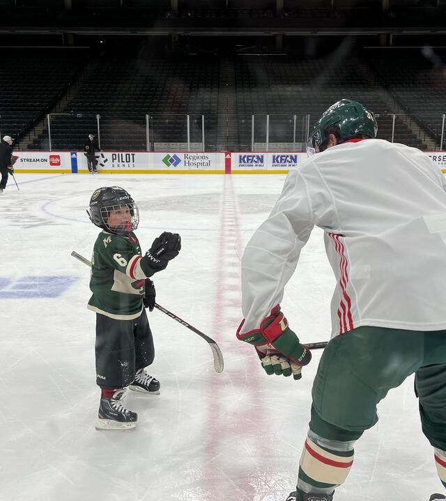 Joey and Hockey Player