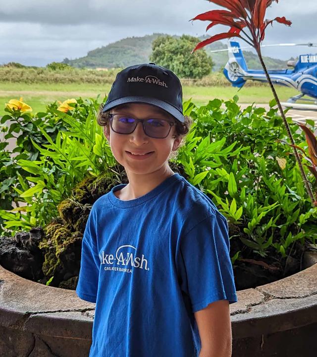 Rhydian during his wish to go to Hawaii to see waterfalls from a helicopter