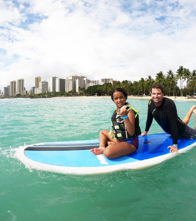 Wish kid Soraya on a surf board