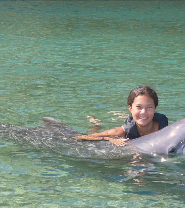 Brett swimming with Dolphin