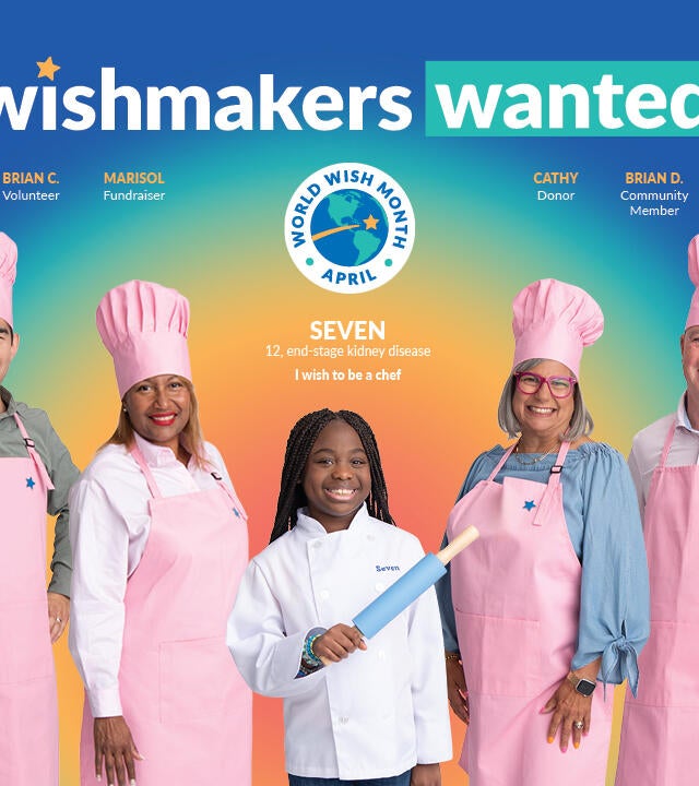Wish kid Seven surrounded by her WishMakers