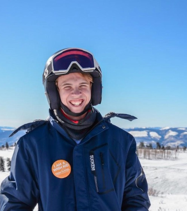 Ford skiing in Colorado on his wish trip