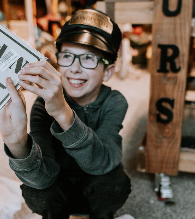 Honour with train sign and train hat